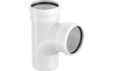 UPONOR DECIBEL ТРОЙНИК КАНАЛИЗАЦИОННЫЙ ДВУХРАСТРУБНЫЙ ЗАКРУГЛЕННЫЙ Д.110/110ММ 88,5ГР ПП БЕЛЫЙ '1И 1000224