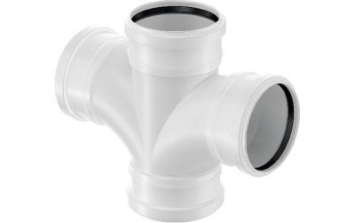 UPONOR DECIBEL КРЕСТОВИНА КАНАЛИЗАЦИОННАЯ РАСТРУБНАЯ Д.110/110ММ 88,5ГР. БЕЛАЯ '1И 1000225