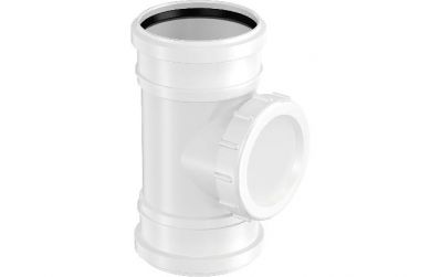 UPONOR DECIBEL ПАТРУБОК ДЛЯ ПРОЧИСТКИ ДВУХРАСТРУБНЫЙ Д.75ММ ПП БЕЛЫЙ '1С 1000235