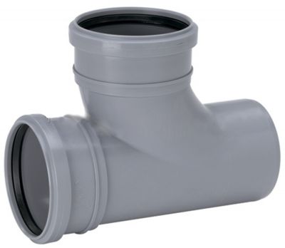 UPONOR ТРОЙНИК КАНАЛИЗАЦИОННЫЙ ДВУХРАСТРУБНЫЙ ЗАКРУГЛЕННЫЙ Д.75/75ММ 88,5ГР СЕРЫЙ '10C 1051224