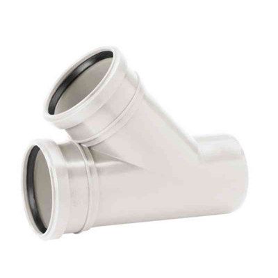 UPONOR ТРОЙНИК КАНАЛИЗАЦИОННЫЙ ДВУХРАСТРУБНЫЙ Д.32/32ММ 45ГР. БЕЛЫЙ '1И 1051206