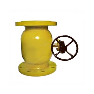  Шаровой стальной кран для газа ф/ф DN 1400 PN 16/12 с ISO-фланцем, с редуктором Broen Ballomax КШГ 71.303.1400.Р 
