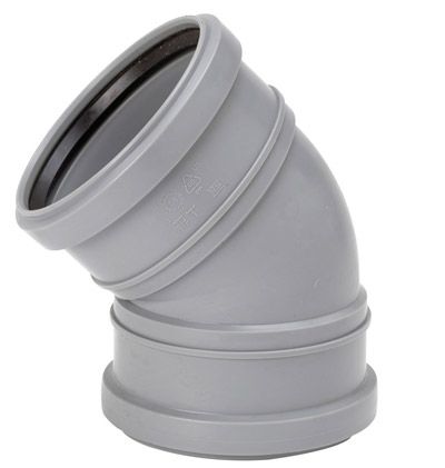 UPONOR ОТВОД КАНАЛИЗАЦИОННЫЙ ДВУХРАСТРУБНЫЙ Д.75ММ 45ГР СЕРЫЙ '20C 1053724