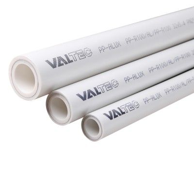ТРУБА PP-ALUX, арм. алюминием, PN 25, 90 MM (белый) Valtec VT.051.N.04
